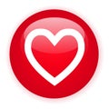 Signle red heart button