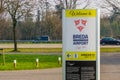 Signpost of aviation seppe breda, Airport, Bosschenhoofd, the netherlands, March 30, 2019 Royalty Free Stock Photo