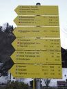 Signpost at Baumgartenschneid mountain tour in Bavaria, Germany Royalty Free Stock Photo