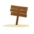 Signpost on the beach. 3d wooden arrow sign post or road signpost. 3d choice signpost to choose road or street, blank