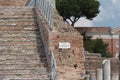 Signpost of Capitolium, Ancient Roman Port of Ostia Antica, Province of Rome, Lazio, Italy