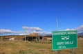 Signpost of the Cholila Police Station, those been chasing Cassidy and Sundance Kid