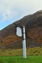 Signpost for the Clachaig Inn Glencoe Scotland