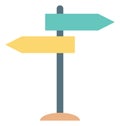 Signpost Color Illustration Vector Icon Royalty Free Stock Photo