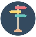 Signpost Color Illustration Vector Icon Royalty Free Stock Photo