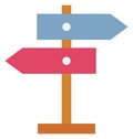 Signpost Color Vector Icon which can easily modify or edit Royalty Free Stock Photo