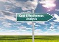 Signpost Cost-Effectiveness Analysis Royalty Free Stock Photo