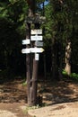 Signpost on crossroad on ThomasÃÂ´s View in Slovak Paradise