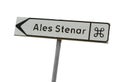 Signpost with direction to the Ale stones