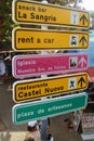 Signpost with directions to famous landmarks in Havana