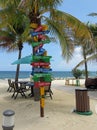 Signpost with Directions to Travel Destinations Royalty Free Stock Photo