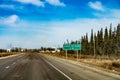 Signpost foe Suncor oilsands North of Fort McMurray Alberta