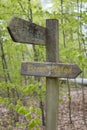 Signpost in the forest for observations Royalty Free Stock Photo