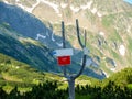 Signpost of hiking trails on the old dead tree