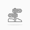 Signpost icon. Outline style