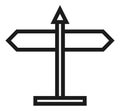 Signpost icon. Road sign with direction pointing arrows