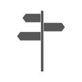 Signpost icon. Street, address pole. Road sign arrows. Vector illustration. stock image.