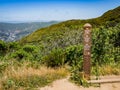 Signpost at junction of Trail to San Pedro Valley Cnunty Park an