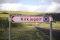 Signpost for Kirkjugolf