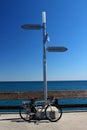 Signpost on landing stage in Toronto - Lake Ontario