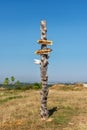 Signpost for major world cities. Sign with Directions to major cities around the world.