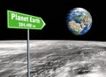 Signpost on the moon Royalty Free Stock Photo