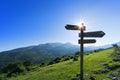 Signpost in the mountain Royalty Free Stock Photo