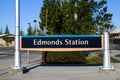 Signpost with name at Edmonds Station
