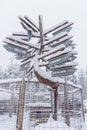 Signpost near Rovaniemi in Lapland, Finland