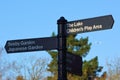 Signpost in park