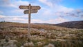 Signpost for Pennine Way on the Cheviot Hills Royalty Free Stock Photo