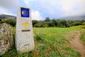 Signpost for pilgrims on the Way of St James