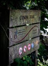 Signpost pointing down the Cynon Trail in Penrhiwceiber, Mountain Ash, South Wales