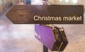 Signpost pointing to Christmas Market