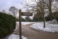 Signpost pointing to King Henry`s Mound in Richmond Park