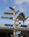 Signpost at The Sailfish Marina Resort in West Palm Beach, Florida