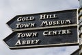 Signpost in Shaftesbury in Dorset, UK