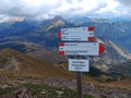 Signpost showing directions in Italy