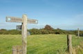 A signpost on the South Downs Way near Brighton in Sussex, England, UK