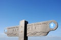 A signpost on the South Downs Way near Brighton in Sussex, England, UK Royalty Free Stock Photo