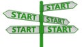 Signpost with start concept Royalty Free Stock Photo