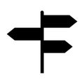 Signpost street vector illustration, road arrow symbol isolated on white background, web pointer Royalty Free Stock Photo