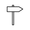 Signpost street vector illustration, road arrow symbol isolated on white background, web pointer Royalty Free Stock Photo