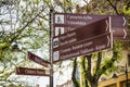 Signpost in the Subotica city, Serbia