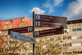 Signpost in the Subotica city, Serbia