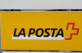 The signpost of Swiss Post in Italian language.
