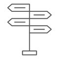 Signpost thin line icon, decision making
