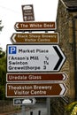 Signpost to Black Sheep and Theakston Breweries, Masham, North Yorkshire, England, UK