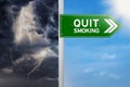 Signpost to choose quit smoking