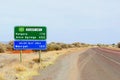 Signage to Kulgera and Alice Springs, Stuart Highway, Australia